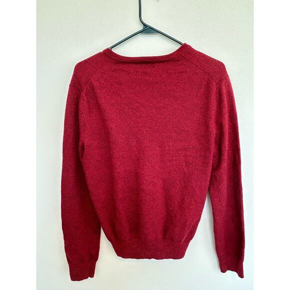 Express Extra Fine Merino Wool Sweater Red Slim Cut V-Neck SWEATER Size Small - Picture 3 of 4